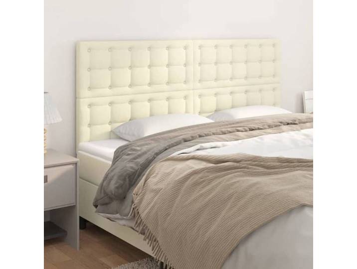 Têtes de lit 4 pcs-Panneau de lit Crème 100x5x78/88 cm Similicuir 179460
