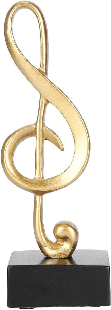 Muzieknoot Beeldje Decoratief Sculptuur Zwart Goud Hoogte: 173 cm