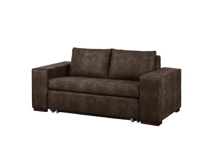 Sofa-lit Basic avec accoudoir XL Marron/Expresso Microfibre Bera 196cm Industriel