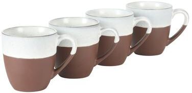 Gibson Elite William Crest 4 Piece Coffee Mug Set, 15oz Stoneware Cups, Reactive Glaze Finish, Round Large Coffee Mugs