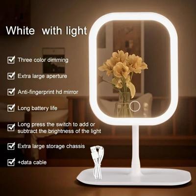 Uplift Picks Glow Ready Rechargeable LED Makeup Mirror 3 Light Touch Control Travel Vanity Mirror white