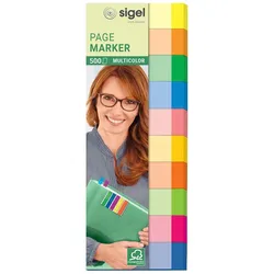 sigel MULTICOLOR Haftmarker farbsortiert - 10 x 50 Streifen