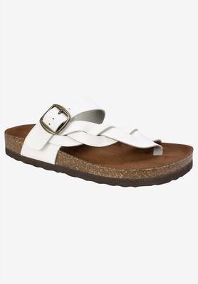 Women's Crawford Sandal by White Mountain in White Leather (Size 5 M)