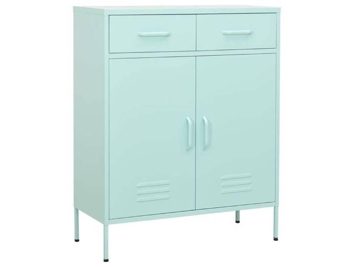 Vintage Vaisselier Buffet de rangement - Bleu - Armoire de rangement Vert menthe 80x35x101 5cm Acier _003703271