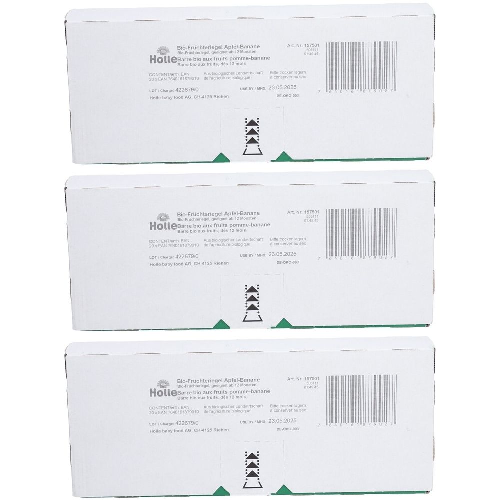 Holle Fruchtriegel Apfel-Banane bio x3 3x20x25 g Riegel