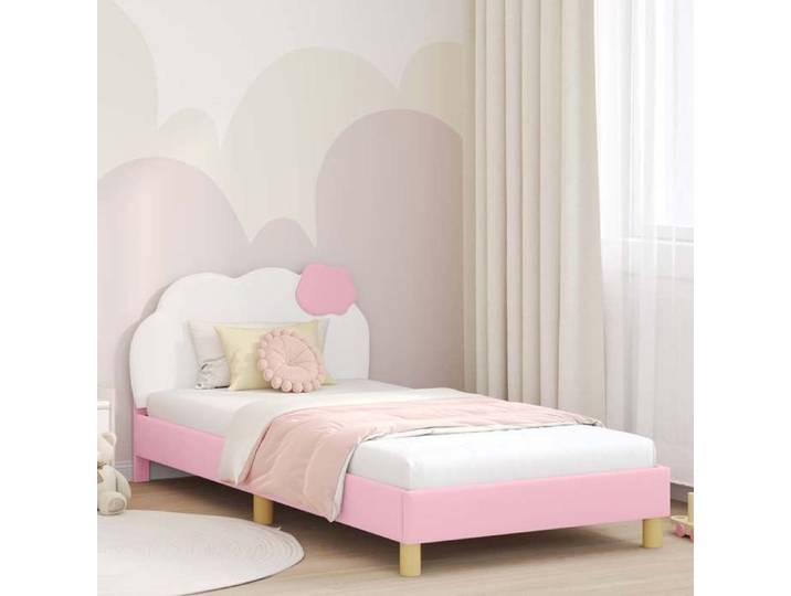 Lit simple - 90 x 190 cm - Rose - - Cadre de lit pour enfants avec tête de lit - Cadre de lit - pour chambre - pour enfants 2