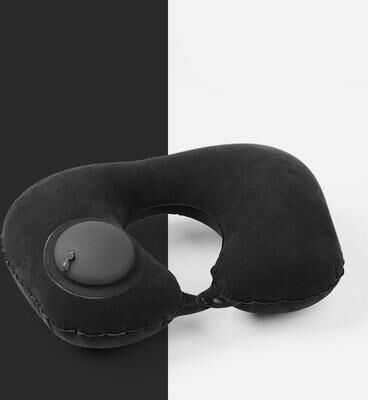 Combo Retail Shop Portable Neck Pillow U Shaped That Can Be Stored, Inflatable And Self Filled For Travel And Business Trips black
