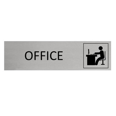 CombiCraft Aluminium Türschild Office 165x45mm mit 3M-Tape zur Befestigung, einfache Kennzeichnung von Räumen und Bereichen
