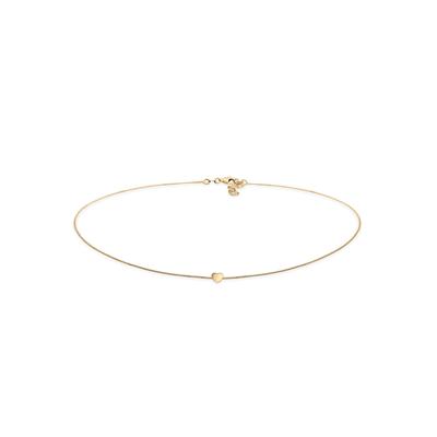 Choker ELLI "Halskette Choker Herz Liebe 925 Silber" Gr. 38, gold, Halsketten, Damen, ohne Stein, Silber 925 (Sterlingsilber)