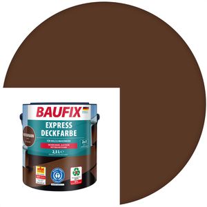 Baufix Holzfarbe Express Deckfarbe, 2,5l, innen & außen, wetterfest, RAL 8011 nussbraun