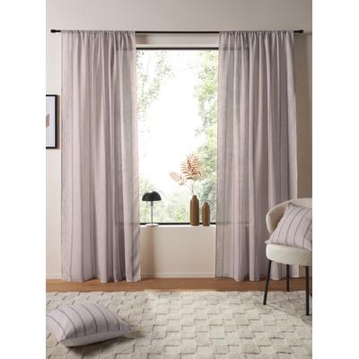 Gardine "Zayla", beige (creme), B:135cm H:175cm, Polyester, LEGER HOME BY LENA GERCKE, Gardinen, Gardine, Leinenoptik, Längsstreifen, Stangendurchzug, leichtes Material