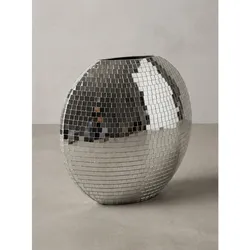 Tischvase Eisen Silber 40x10x35 cm - BERLENGA   Kadima Design