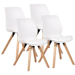 CLP 4er Set Stuhl Luna Kunststoff   Farbe: weiß, Material: Kunststoff