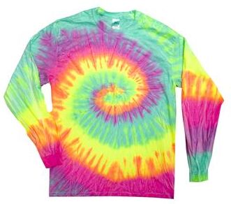 Tie-Dye CD2000 Long Sleeve Tie Dye Top in Minty Rainbow size 3XL   Cotton 2000, T2000