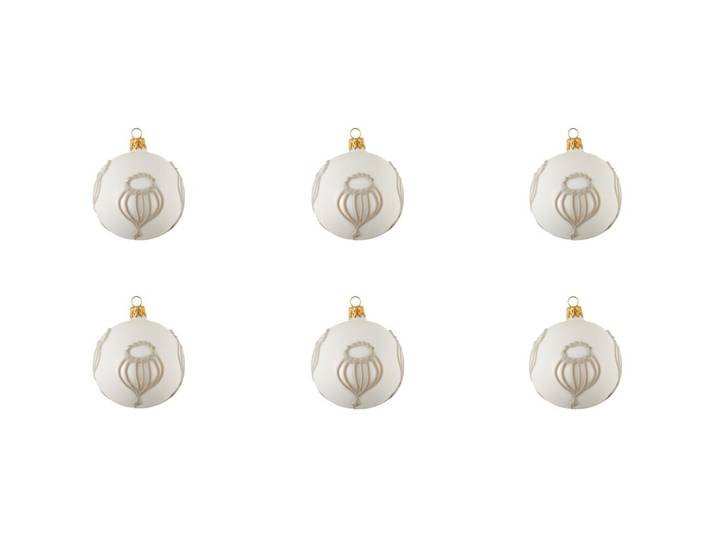 Weihnachtskugeln 6er-Set weiss Glas - Weihnachtskugeln 6er-Set