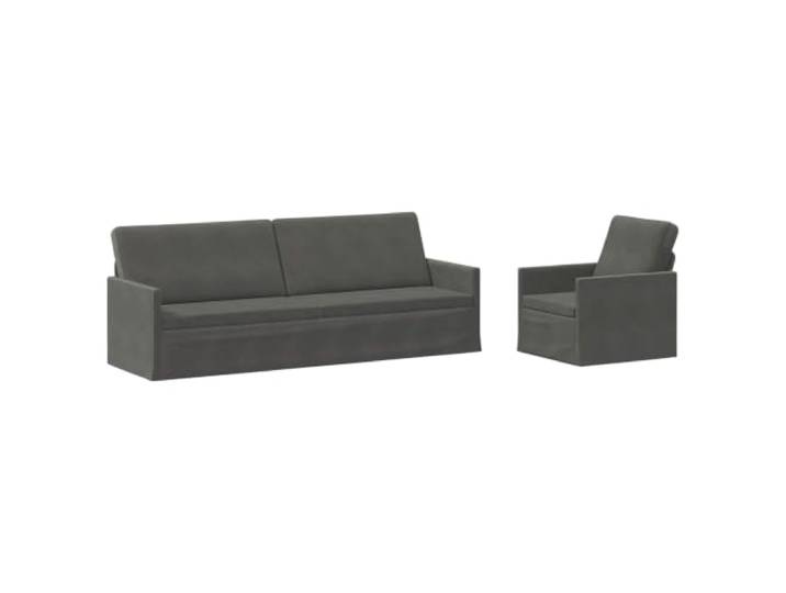 vidaXL Sofa-Set 2 pcs Dunkelgrau Cordstoff Bietet langfristige Unterstützung, Garantiert plüschige Entspannung, Verbessern die Nutzungskomfort