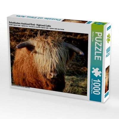 CALVENDO Puzzle Schottisches Hochland Rind - Highland Cattle 1000 Teile Puzzle quer | 1000 Teile Lege-Größe 64 × 48 cm Foto-Puzzle für glückliche