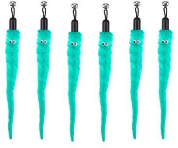 Uplift Treasures Interactive Cat Feather Toy Replacement Refill Set With Bell th 7 lake Blue 60 Pcs