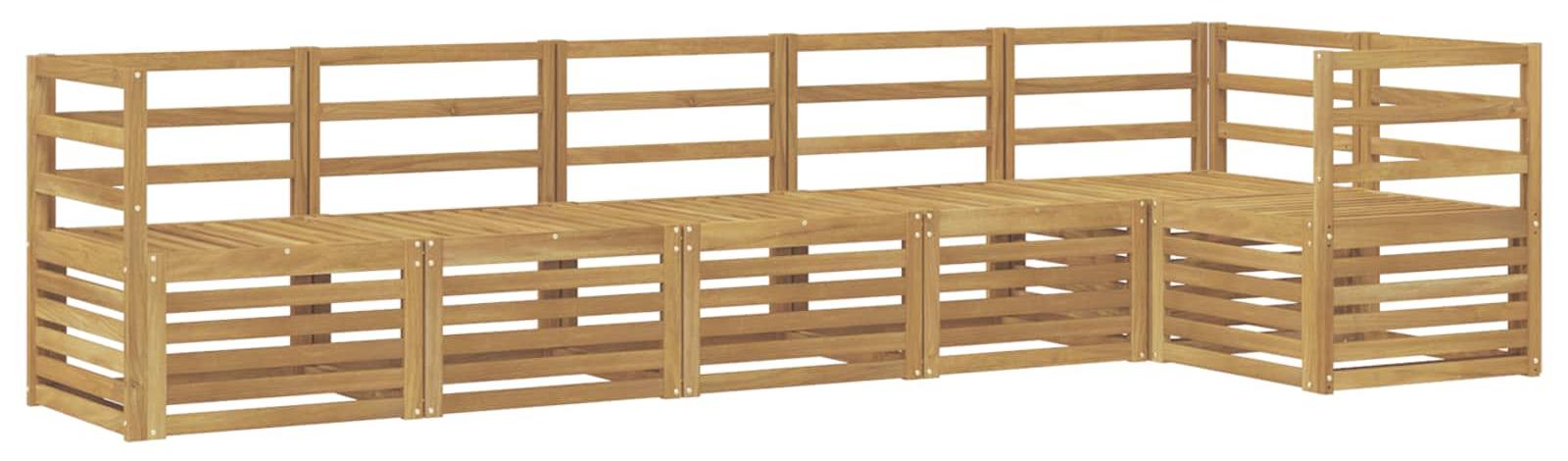 Garnitur aus Gartenmöbeln, bestehend aus 6 Teilen, Farbe: Weiß, Maße: 304 x 126,5 x 73 cm