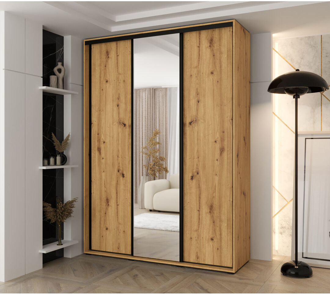 Metro 3 Door Wardrobe Natural 235.2cm H x 180cm W x 45cm D