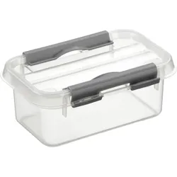 sunware Q-Line Aufbewahrungsbox 0,5l - transparent/Metall