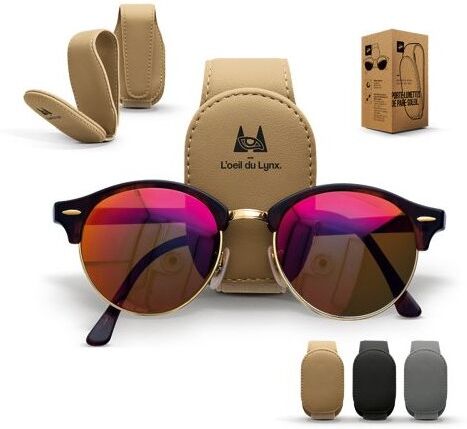 Support Pratique Personnalisable pour Lunette de Pare-Soleil de Voiture fer PU noir