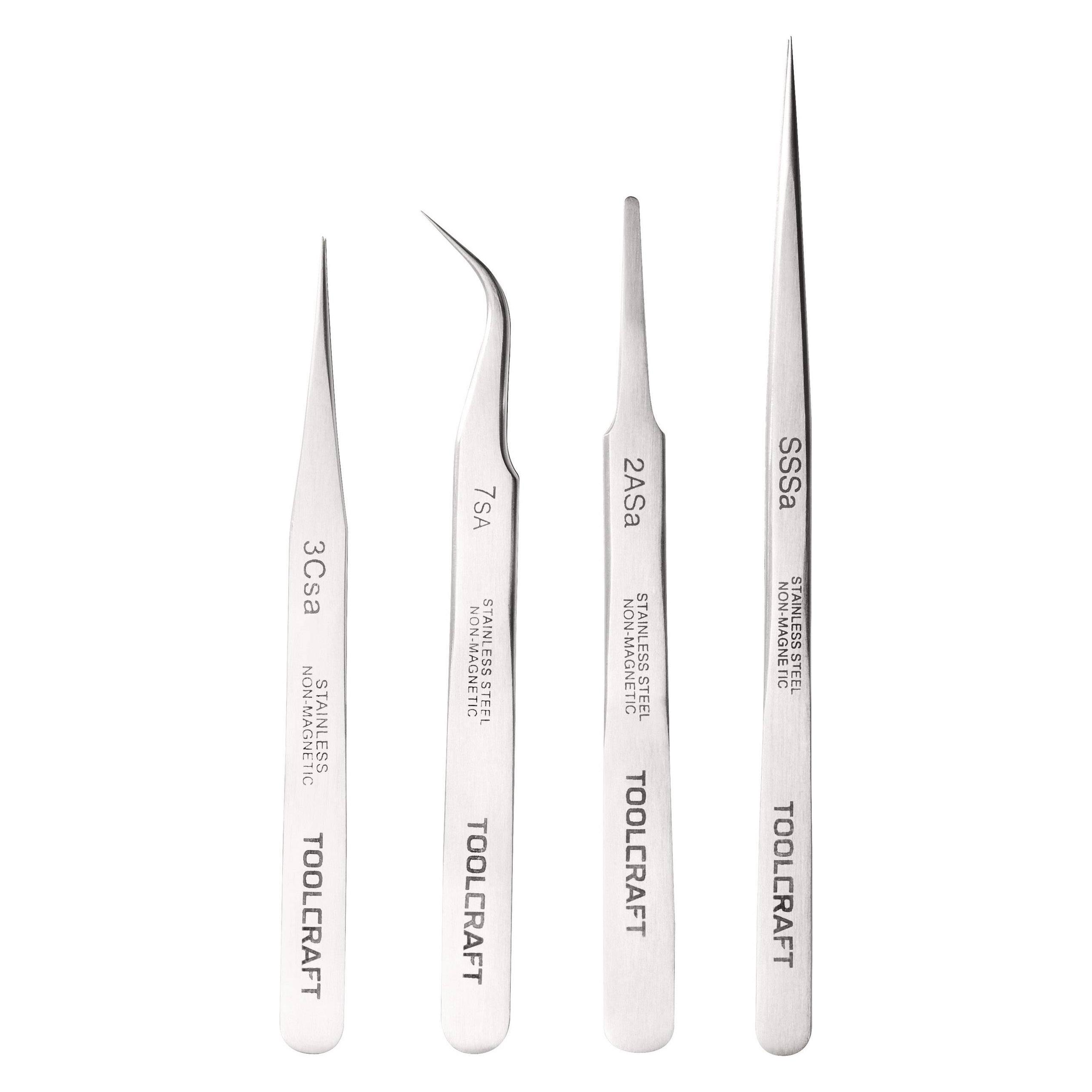 Toolcraft Edelstahl-Pinzetten-Set 4tlg (816747)