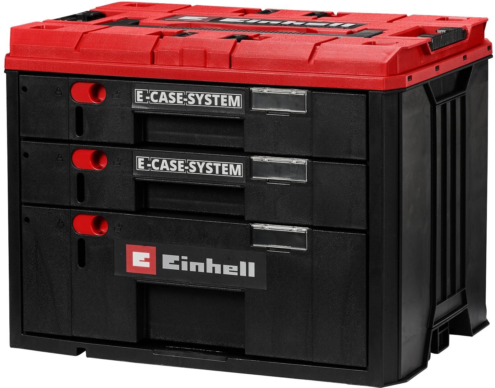 Werkzeugkoffer EINHELL "E-Case -teilig", schwarz (rot, schwarz), Kunststoff, Aufbewahrungsboxen, Werkzeugkoffer rot, schwarz Einheitsgröße