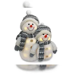 Gravidus 2er Set LED Deko Schneemann Papa und Sohn Weihnachtsdekoration beleuchtete