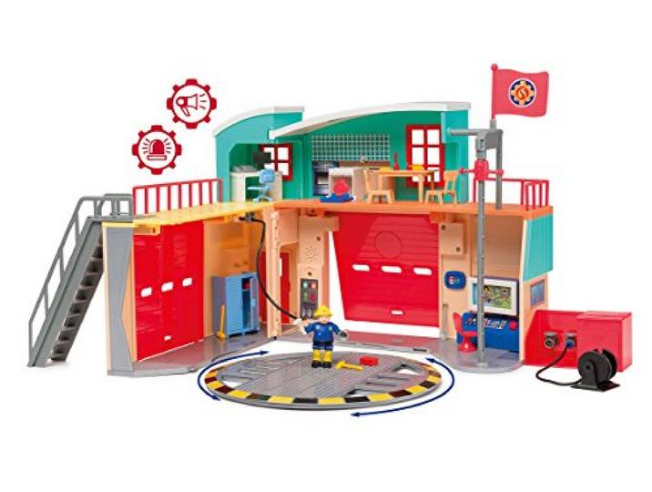 Smoby - 109258282002 - Brandweerman Sam - brandweerstation Pontypandy + 1 beeldje - inclusief batterijen