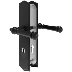MS Beschläge Sicherheits-Türdrücker Schwarz matt Messing Schutzbeschlag Drücker/Drücker 8/72
