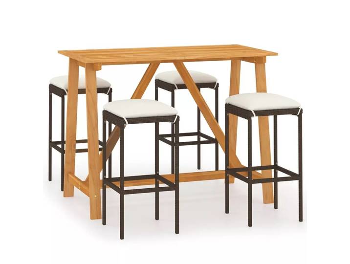 VidaXL - Garten-bar set akazienholz, One Size, Braun