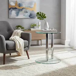 Glas Beistelltisch aus Stahl runder Platte