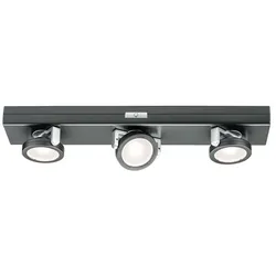 Paulmann LED Batterie-Unterbauleuchte ROTATE, 3er Spot, dreh- und schwenkbar, 3000K, 6x 1.5V (AAA), anthrazit, dimmbar PAUL-70636
