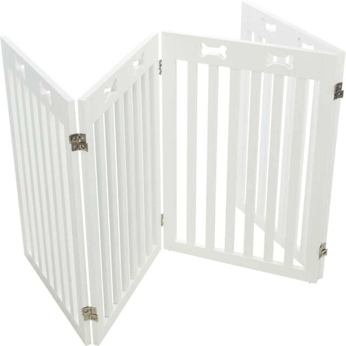 Trixie Cancelletto in MDF Bianco 4 Sezioni 60-160X75CM