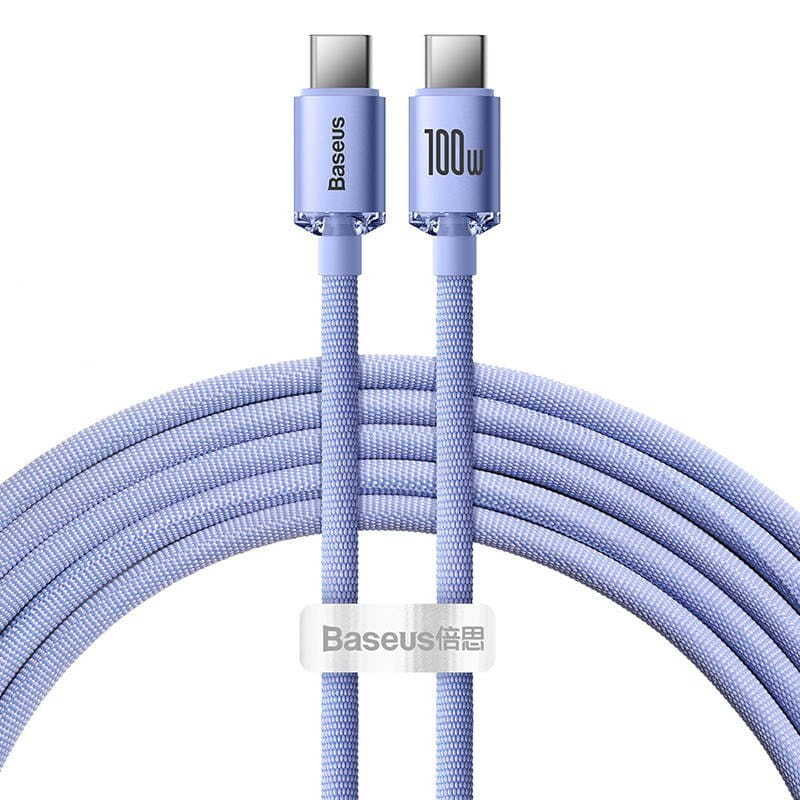 Baseus USB-C naar USB-C kabel, 2 meter, paars