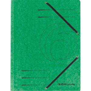 Herlitz Eckspanner 10843894 easy orga, A4, Karton, grün, 3 Einschlagklappen