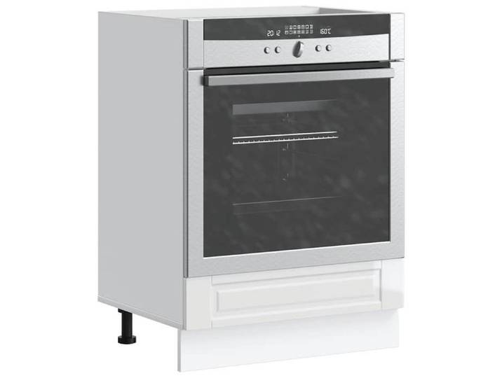 1pc Blanc Armoire base/Caisson de cuisine - Magnifique Armoire à four Porto blanc brillant - Bois d'ingénierie CL1520608