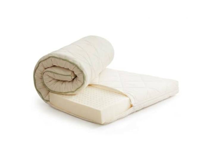 Geborgenschlafen Naturlatex-Topper 90x200 cm atmungsaktiv & ergonomisch, Matratzentopper mit waschbarem Bio-Baumwollbezug – 100% Naturlatex-Matratzentopper