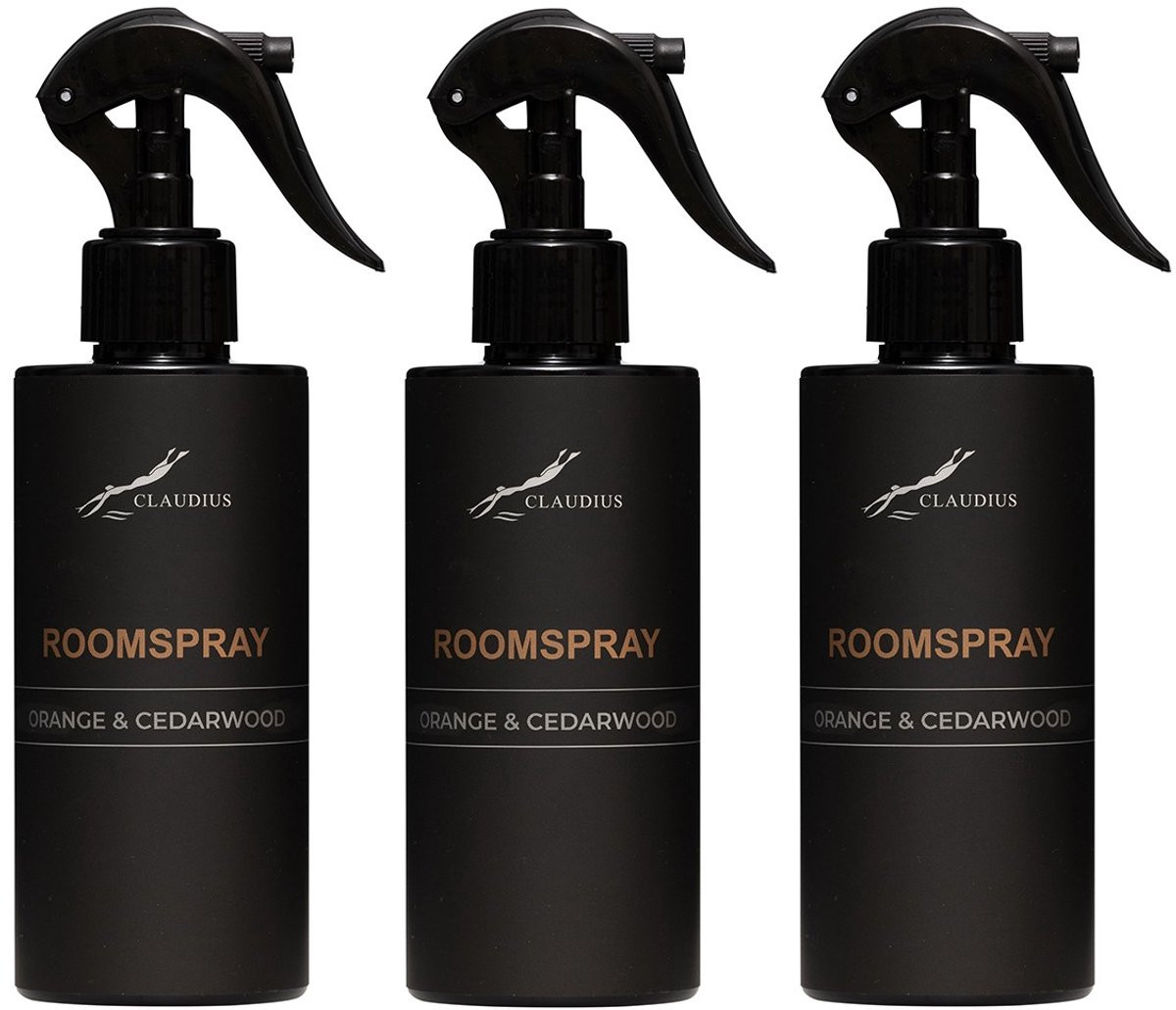 Splashbox Cosmetics Roomspray Sweet Orange & Cedarwood 300 ml - Set van 3 stuks