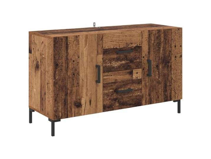 Roanoer Sideboard Altholz Optik 100x36x60 cm Kommode mit Türen Kompakter Schrank aus Holzwerkstoff für Wohnzimmer und Flur. Stabile Metallbeine bieten zuverlässig 60 kg Tragkraft.