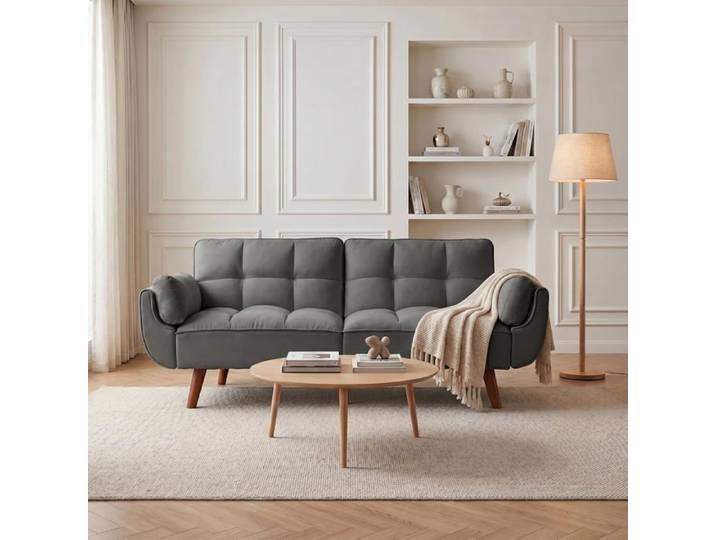 JIEXI Canapé 2 Places Canapé-lit en Moderne canapé rembourré Minimaliste pour Salon ou Appartement (Gris)