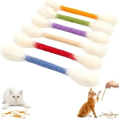 Inspired Finds Giant Catnip Cotton Swab Kicker Toys Set For Interactive Play & Dental Chewing multicolor