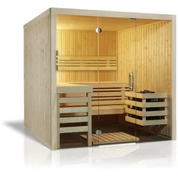 Infraworld Sauna Panorama- Elementsauna mit Glasfront-210 x 180 cm-Ohne Ofen/Steuerung