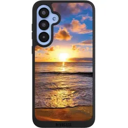 Nivocase Handyhülle für Samsung Galaxy A55 5G Hülle NIVOpure Case Schwarz Meer Sonnenuntergang Strand (Samsung Galaxy A55), Smartphone Hülle, Schwarz