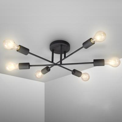 B.K.LICHT LED Deckenleuchte, schwarz, 6, Ø 5,43cm H: 19,2cm, Leuchten, LED Vintage-Leuchte Deckenlampe Retro Industrial E27 schwarz rustikal, LED Deckenleuchte