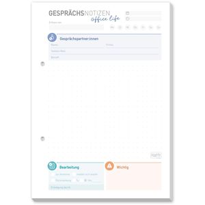Häfft Gesprächsnotiz 8709-4 sku, A5, weiß, 50 Blatt