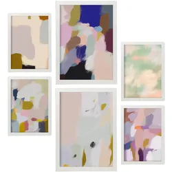POSTER Set Mit 6 Farbe Stokes In Zusammenfassungen A3 & A4 Weißer Rahmen