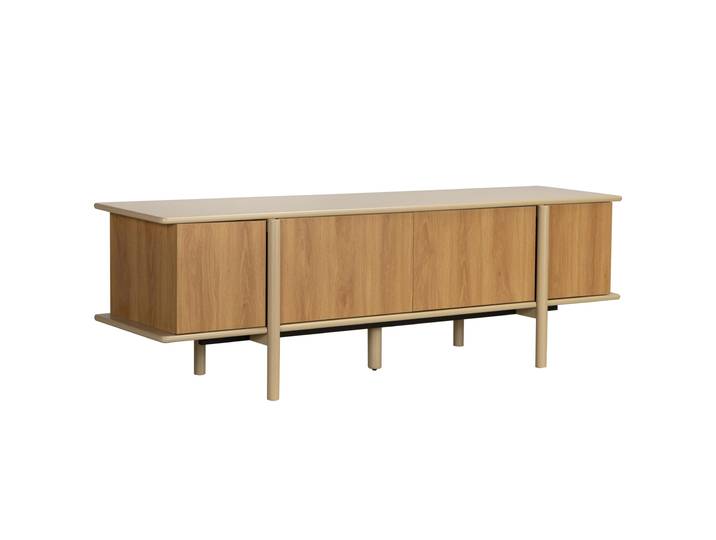 Oviala - Meuble TV effet bois 180 cm