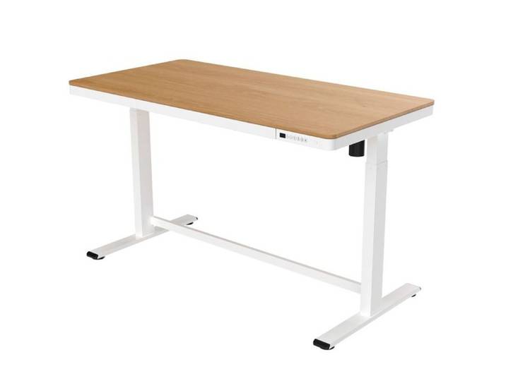 Bureau éléctrique / bureau à domicile - 140x70 cm - Chêne blanchi - Blanc